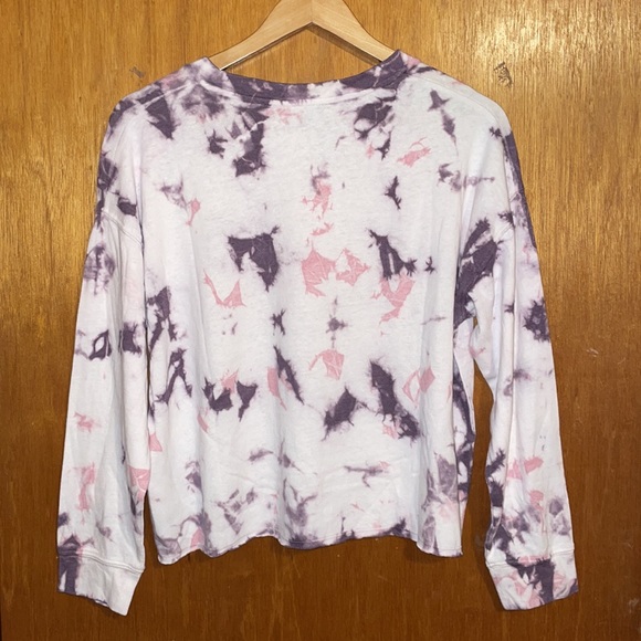 •SPLENDID•NWT BRUSHED TIE-DYE JERSEY RAW EDGE HEM PULLOVER SWEATER (M) - Picture 7 of 13